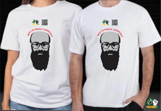 WHO IS ENEAS CARNEIRO? Camisa Unissex - Cor: branca / preta - Imagem 3