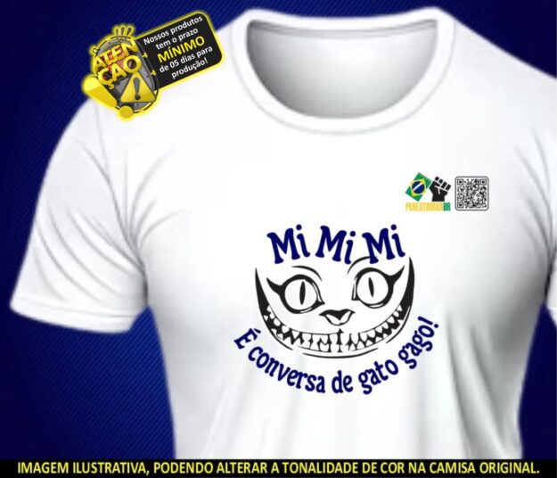 Mi Mi Mi - Camisa Unissex - Cor: Branca / Preta