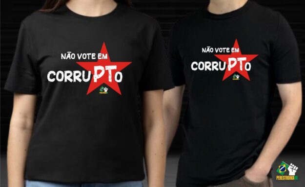 Não Vote em Corrupto - Camisa Unissex - Cor: Branca/Preta - Imagem 4