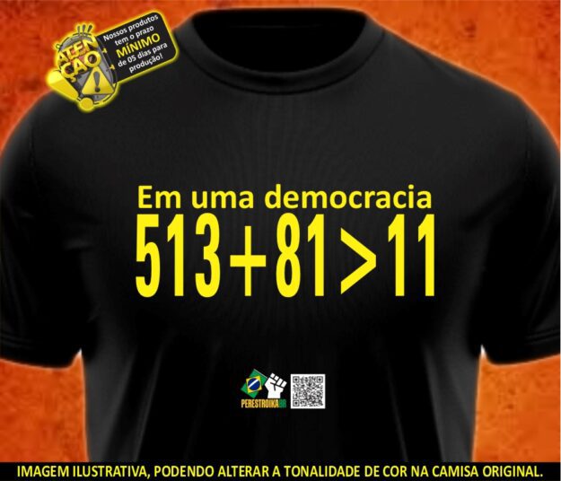 Fórmula da Democracia - Camisa Unissex - Cor: preta
