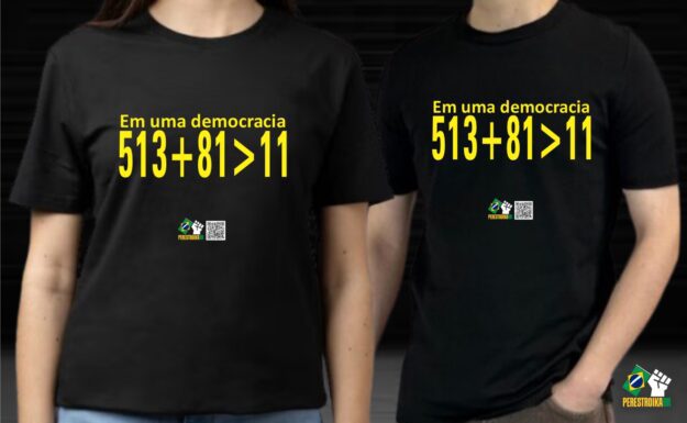 Fórmula da Democracia - Camisa Unissex - Cor: preta - Imagem 2