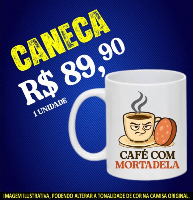 Café com Mortadela - Canecas - Cor: branca